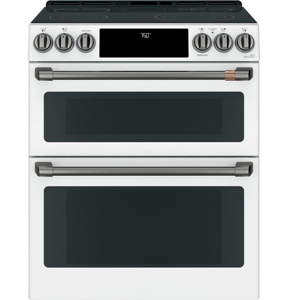 CAFE CES750P4MW2 CAFé™ 30" Smart Slide-In, Front-Control, Radiant and Convection Double-Oven Range White - CES750P4MW2