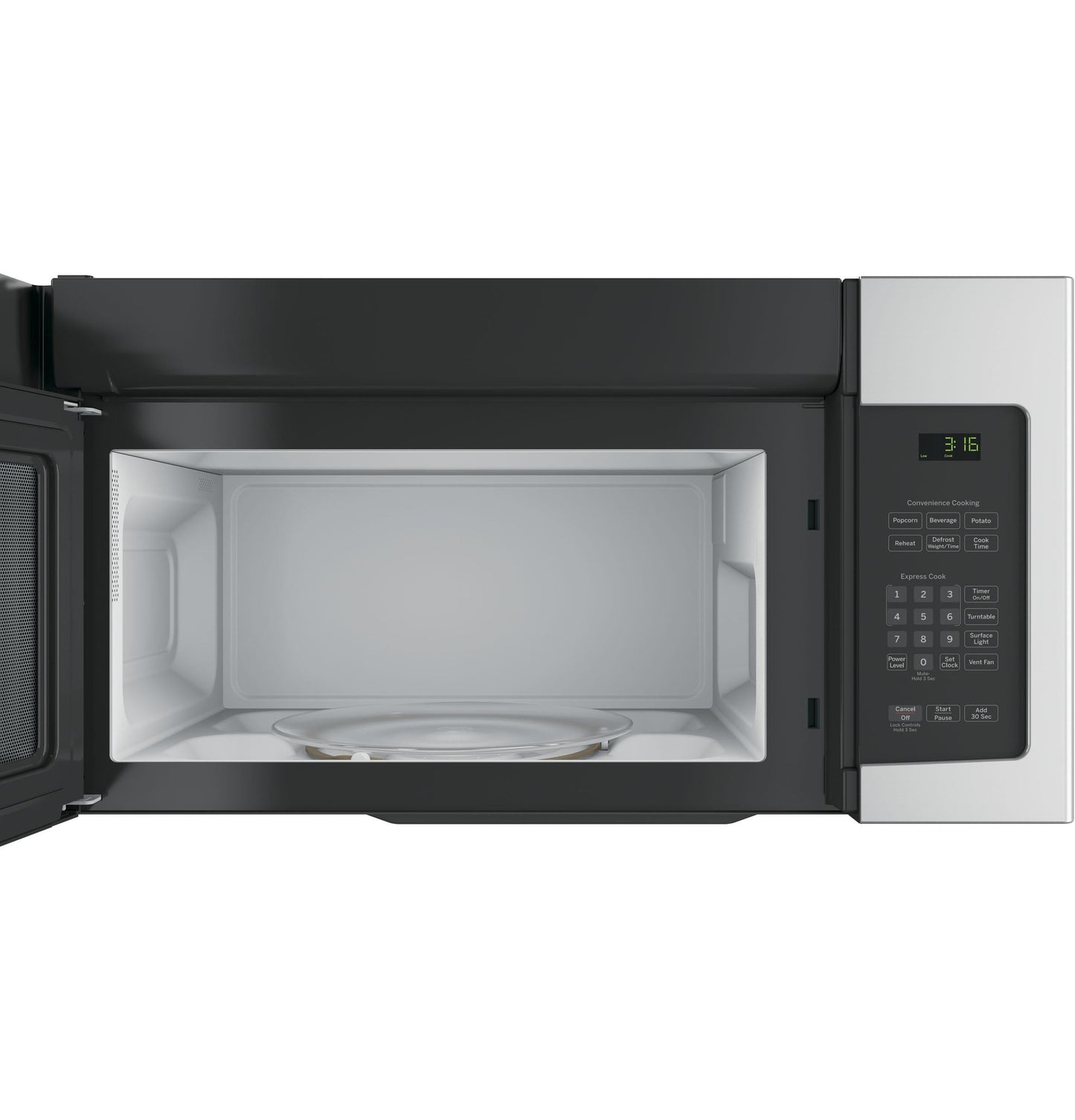 GE APPLIANCES 1.6 Cu. Ft. Over-the-Range Microwave Oven Black On Stainless - JVM3162RJSS