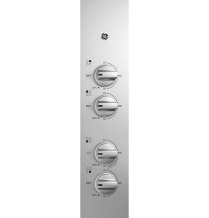 GE APPLIANCES 30" Built-In Gas Cooktop with Dishwasher-Safe Grates in Stainless Steel - JGP3030SLSS