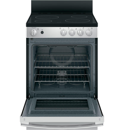 GE APPLIANCES JAS640RMSS GE® ENERGY STAR® 24" Free-Standing/Slide-in Front Control Range with Steam Clean and Large Window in Stainless Steel - JAS640RMSS