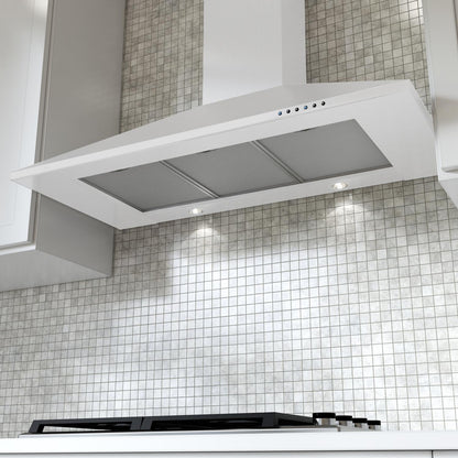 XO APPLIANCE XOB36WC 36" CCC 600/395 CFM Italian Made Wall Mount Chimney Range Hood White - XOB36WC