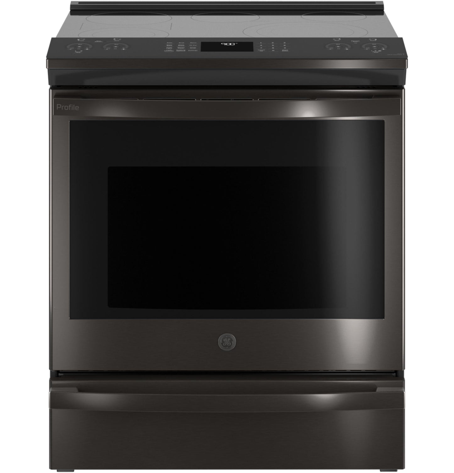 GE APPLIANCES PSS93BPTS GE Profile™ 30" Smart Slide-In Electric Convection Range with No Preheat Air Fry Black in Stainless Steel - PSS93BPTS