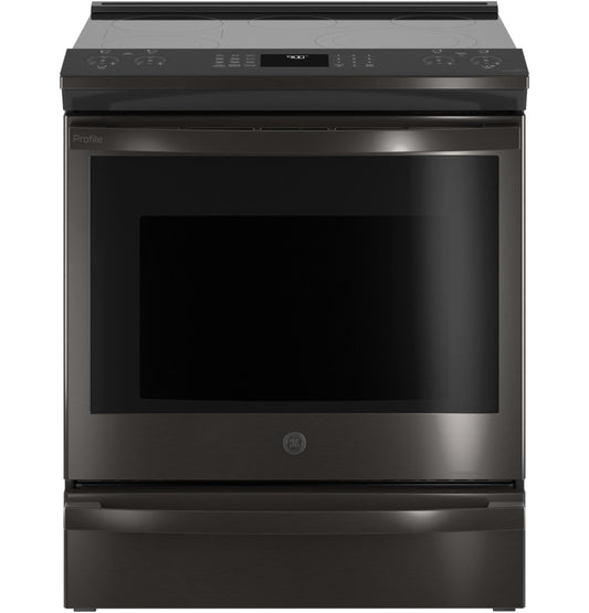 GE APPLIANCES PSS93BPTS GE Profile™ 30" Smart Slide-In Electric Convection Range with No Preheat Air Fry Black in Stainless Steel - PSS93BPTS