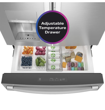 GE APPLIANCES PVD28BYNFS GE Profile™ ENERGY STAR® 27.9 Cu. Ft. Smart Fingerprint Resistant 4-Door French-Door Refrigerator with Door In Door in Stainless Steel - PVD28BYNFS