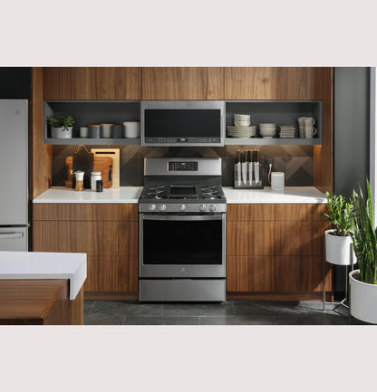 GE APPLIANCES PGB935YPFS GE Profile™ Smart 30" Free-Standing Self Clean Gas Fingerprint Resistant Range with No Preheat Air Fry in Stainless Steel - PGB935YPFS