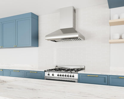 XO APPLIANCE XOVW36SC 36in Pro Wall Chimney Hood in Stainless Steel Rounded Lip 600/395 CFM in Stainless Steel - XOVW36SC