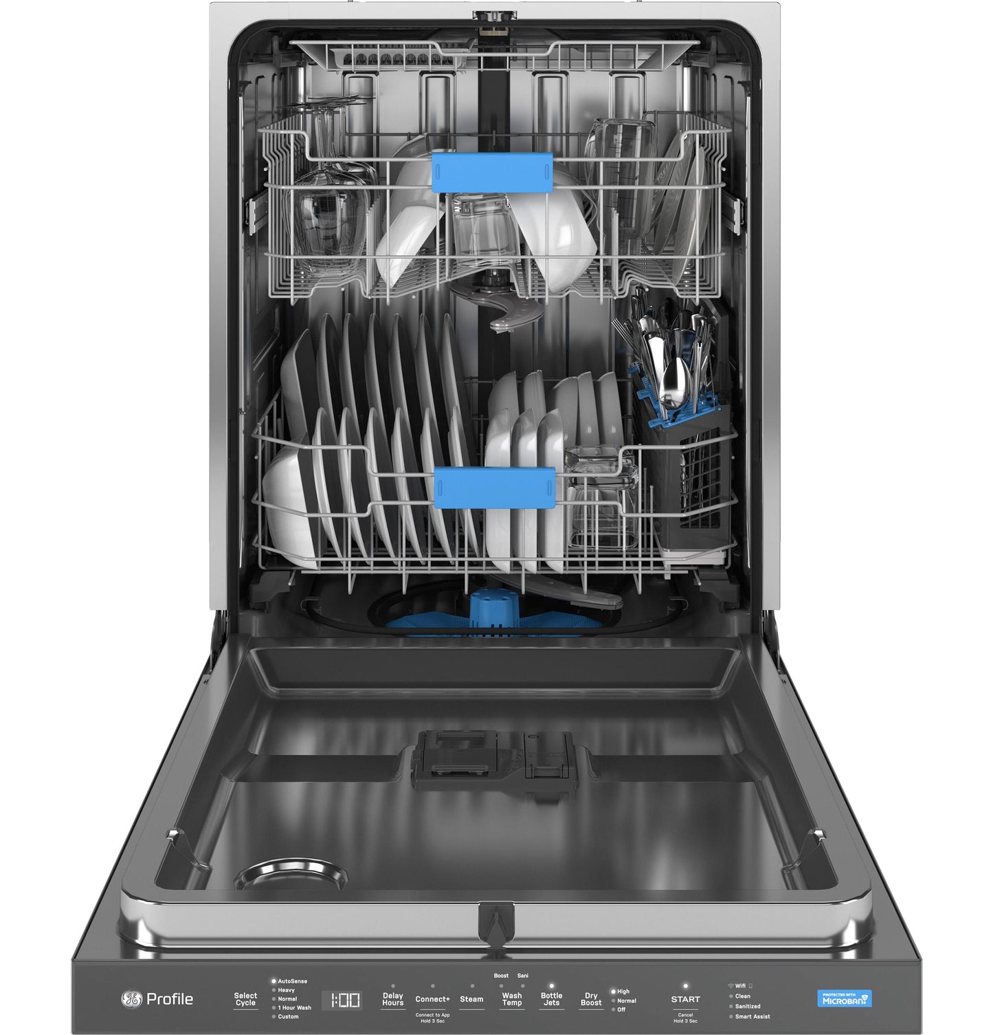 GE APPLIANCES PDP715SYVFS GE Profile™ ENERGY STAR® Fingerprint Resistant Top Control Stainless Interior Dishwasher with Microban™ Antimicrobial Technology in Stainless Steel - PDP715SYVFS