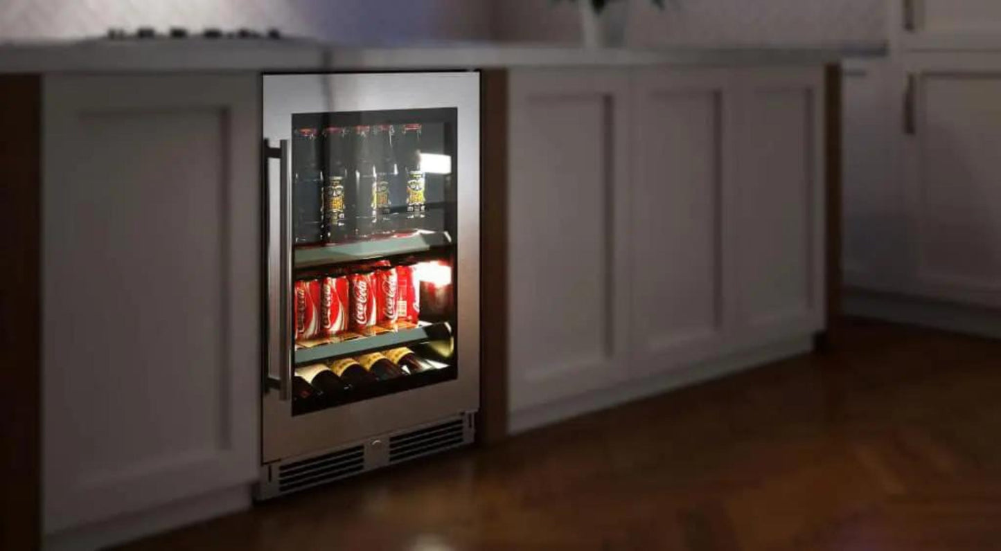 XO APPLIANCE XOU15BCGBSR Beverage Center, 15" Black Stainless, Right Hinge Black in Stainless Steel - XOU15BCGBSR