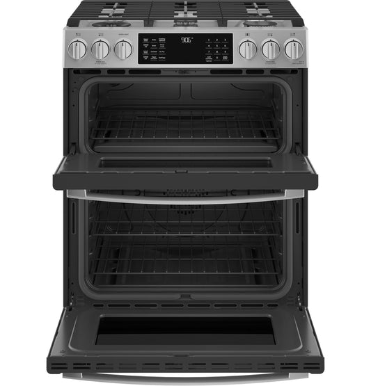 GE APPLIANCES PGS960YPFS GE Profile™ 30" Smart Slide-In Front-Control Gas Double Oven Convection Fingerprint Resistant Range in Stainless Steel - PGS960YPFS