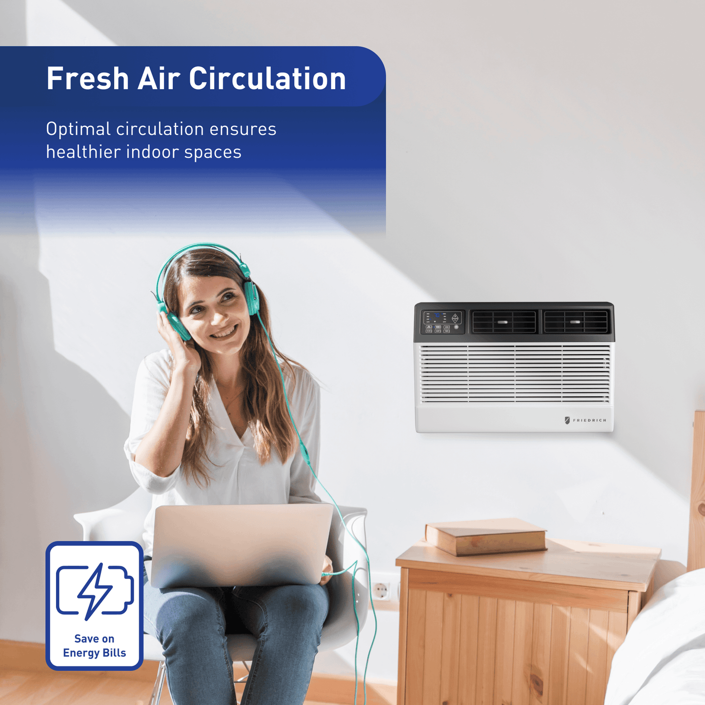 FRIEDRICH CCW06B10C Friedrich Chill Premier 6,000 BTU 115V Smart Window/Wall Air Conditioner - Cool Only