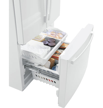 GE APPLIANCES 18.6 Cu. Ft. Counter-Depth French-Door Refrigerator White - GWE19JGLWW