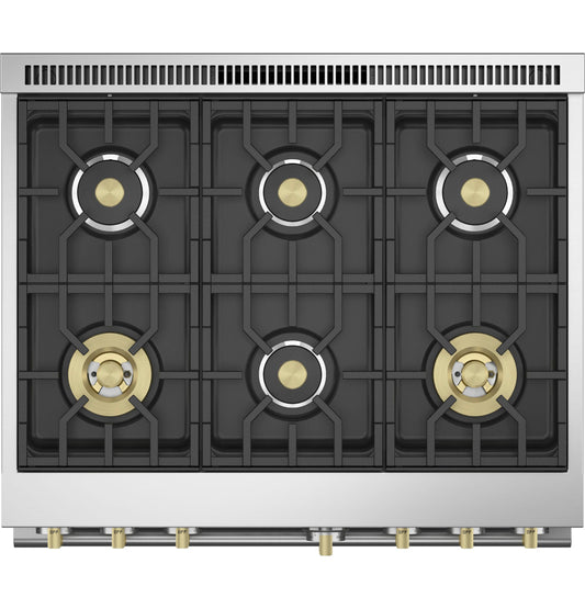 MONOGRAM Monogram 36" Dual-Fuel Professional Range with 6 Burners in Stainless Steel - ZDP366NTSS