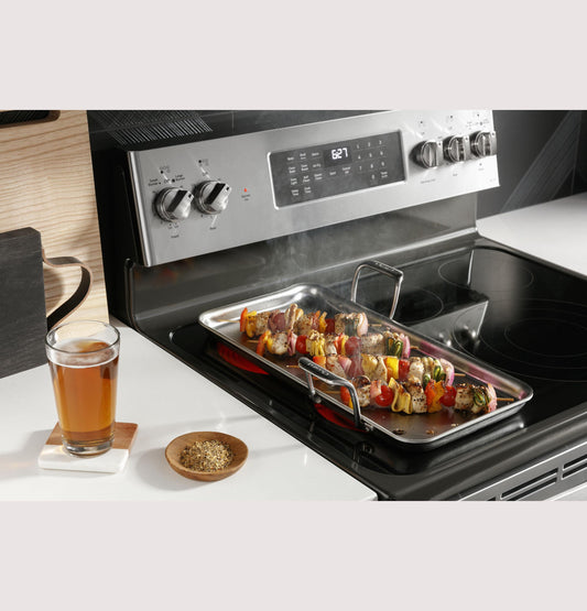 GE APPLIANCES PB965YPFS GE Profile™ 30" Smart Free-Standing Electric Double Oven Convection Range with No Preheat Air Fry in Stainless Steel - PB965YPFS