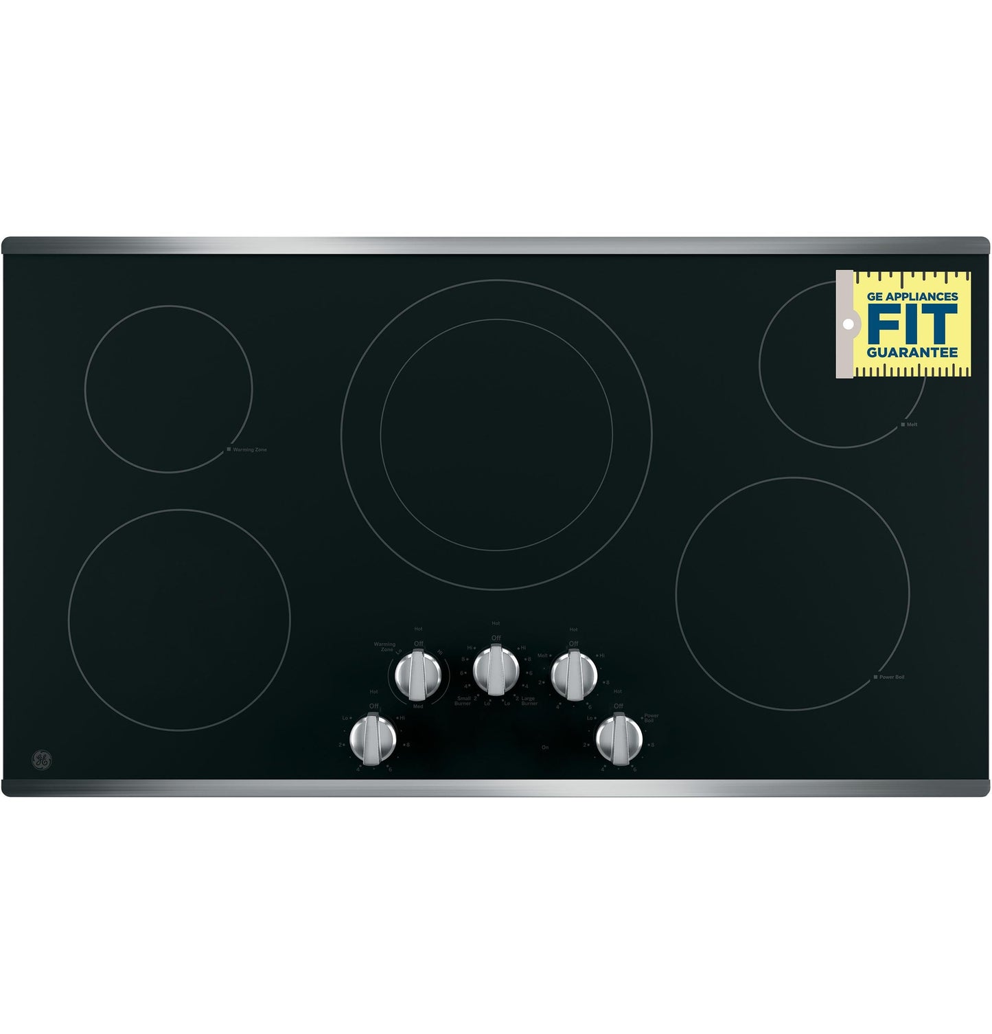GE APPLIANCES 36" Built-In Knob Control Electric Cooktop in Stainless Steel - JP3036SLSS