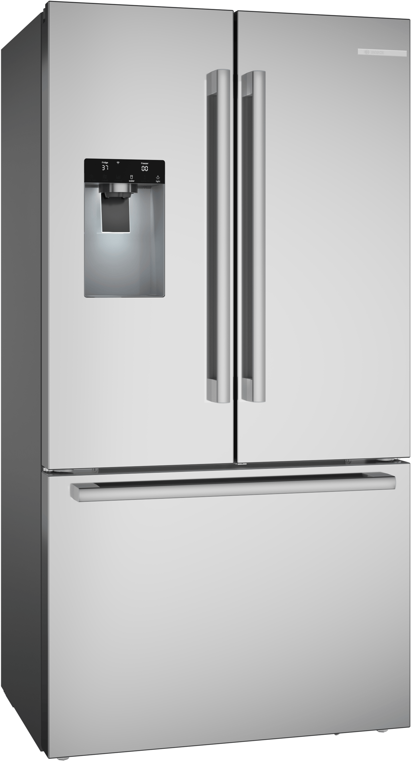 BOSCH B36CD52SNS 500 Series, French Door Bottom freezer, multi door, 36'', Brushed steel (with anti-fingerprint), Total No Frost in Stainless Steel - B36CD52SNS