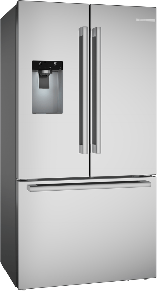 BOSCH B36CD52SNS 500 Series, French Door Bottom freezer, multi door, 36'', Brushed steel (with anti-fingerprint), Total No Frost in Stainless Steel - B36CD52SNS