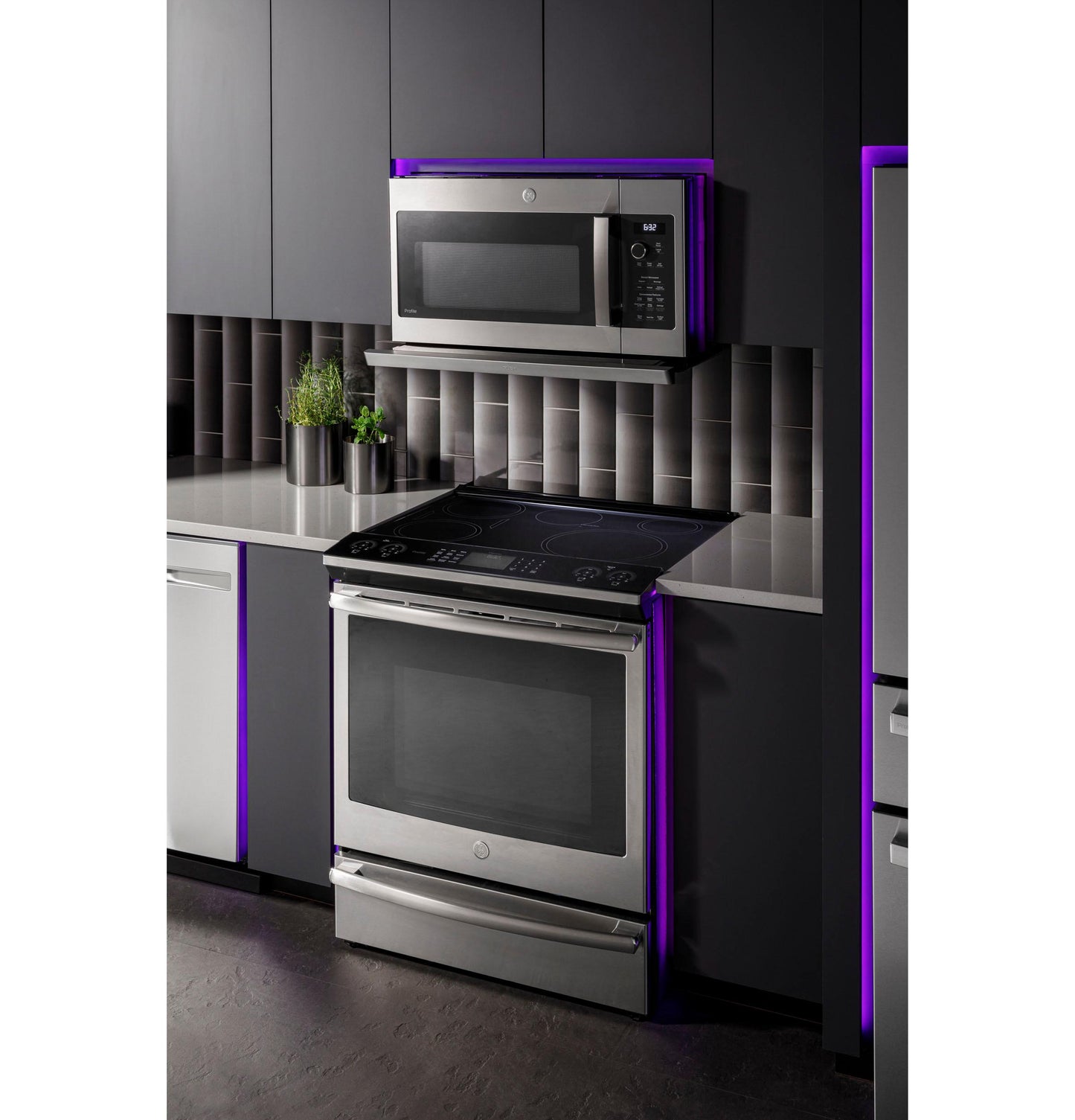 GE APPLIANCES Profile 2.2 Cu. Ft. Over-the-Range Sensor Microwave Oven in Stainless Steel - PVM9225SRSS