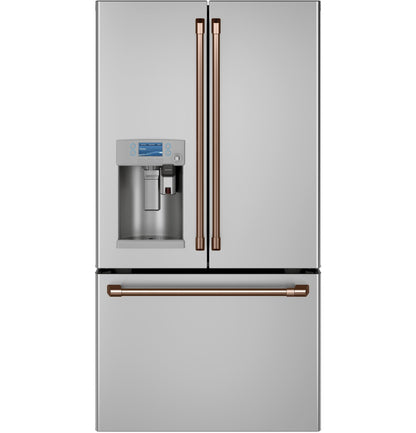 CAFE CYE22UP2MS1 CAFé™ ENERGY STAR® 22.1 Cu. Ft. Smart Counter-Depth French-Door Refrigerator with Keurig® K-Cup® Brewing System in Stainless Steel - CYE22UP2MS1