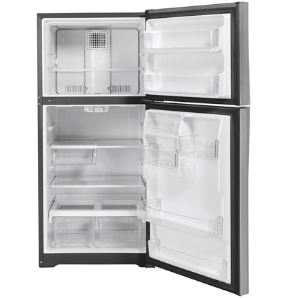 GE APPLIANCES GE 19.2 Cu. Ft. Top-Freezer Refrigerator in Stainless Steel - GTE19JSNRSS