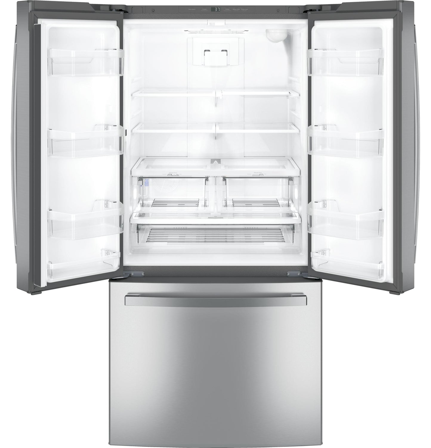 GE APPLIANCES 24.7 Cu. Ft. French-Door Refrigerator in Stainless Steel - GNE25JYKFS