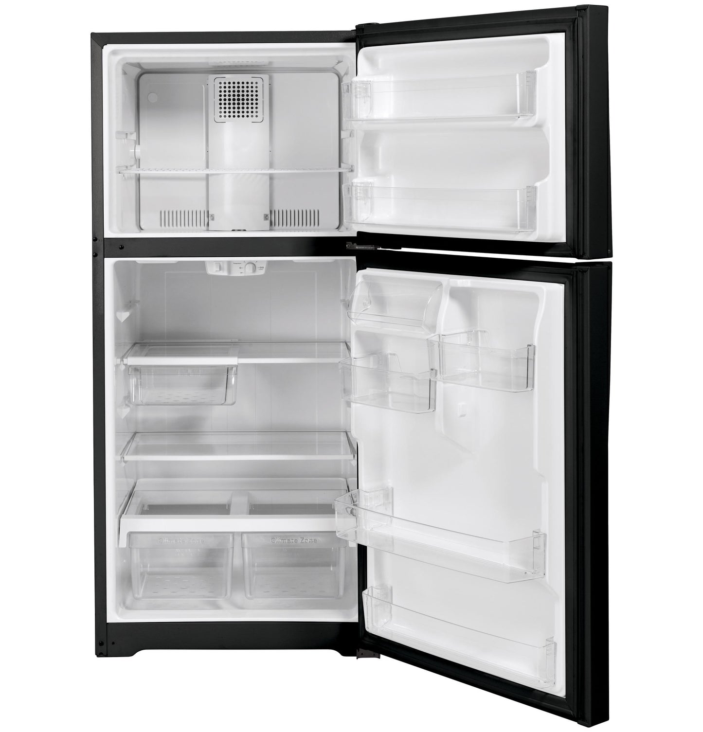 GE APPLIANCES GE 19.2 Cu. Ft. Top-Freezer Refrigerator Black - GTE19JTNRBB