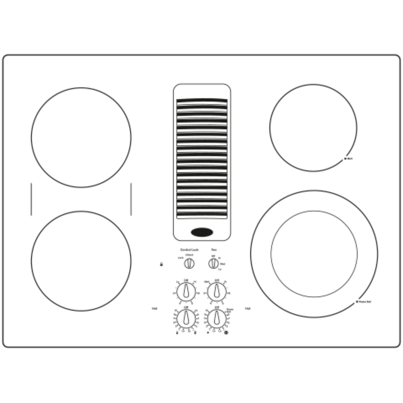 GE APPLIANCES PP9830DRBB GE Profile™ 30" Downdraft Electric Cooktop Black - PP9830DRBB