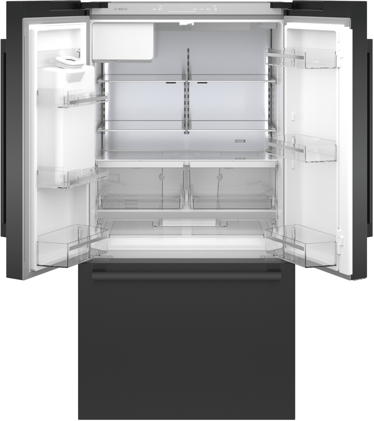 BOSCH B36CD52SNB 500 Series, French Door Bottom freezer, multi door, 36'', Black inox-antifingerprint, Total No Frost Black in Stainless Steel - B36CD52SNB