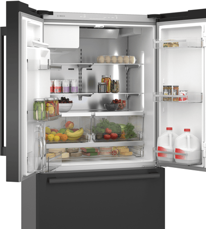 BOSCH B36CD52SNB 500 Series, French Door Bottom freezer, multi door, 36'', Black inox-antifingerprint, Total No Frost Black in Stainless Steel - B36CD52SNB
