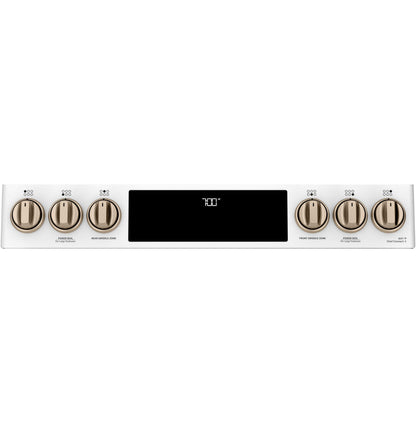 CAFE 30" Smart Slide-In, Front-Control, Gas Range with Convection Oven White - CGS700P4MW2