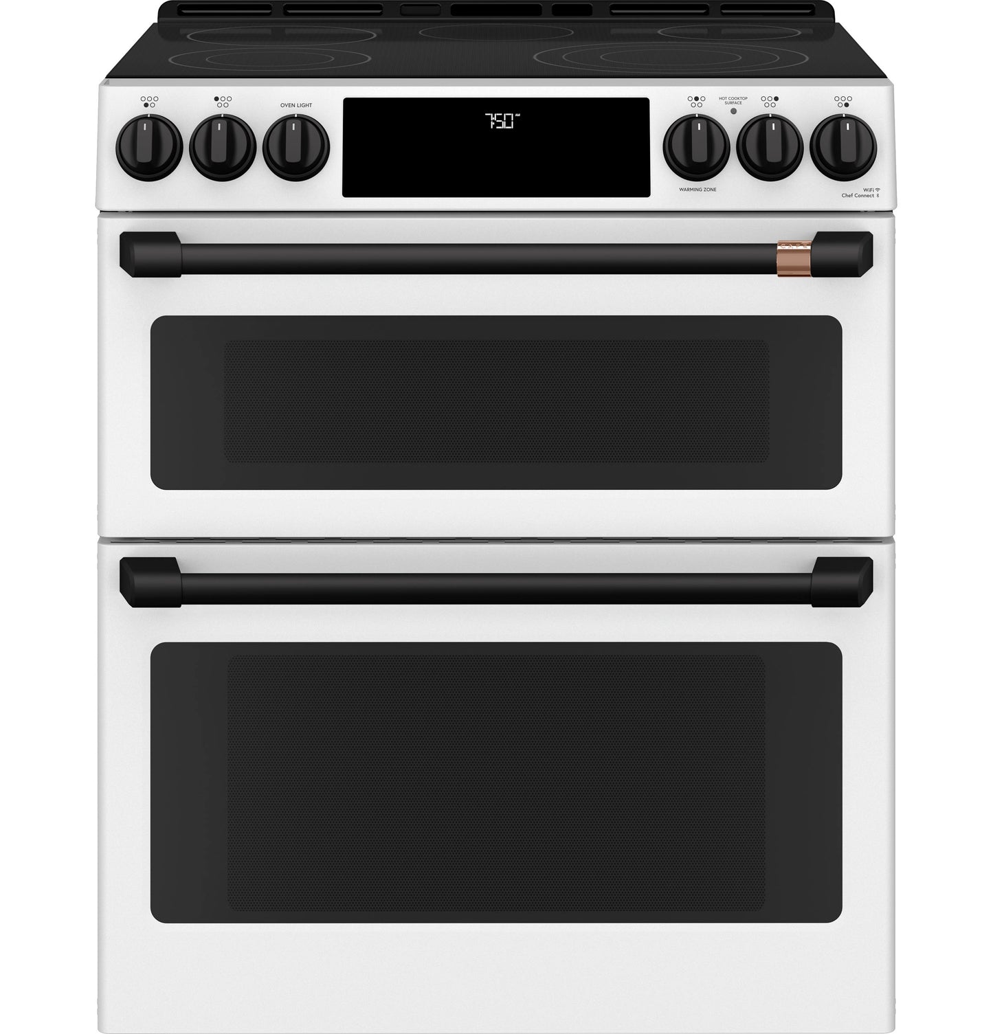 CAFE CES750P4MW2 CAFé™ 30" Smart Slide-In, Front-Control, Radiant and Convection Double-Oven Range White - CES750P4MW2