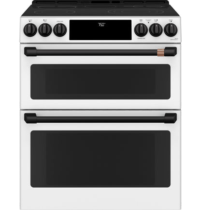 CAFE CES750P4MW2 CAFé™ 30" Smart Slide-In, Front-Control, Radiant and Convection Double-Oven Range White - CES750P4MW2