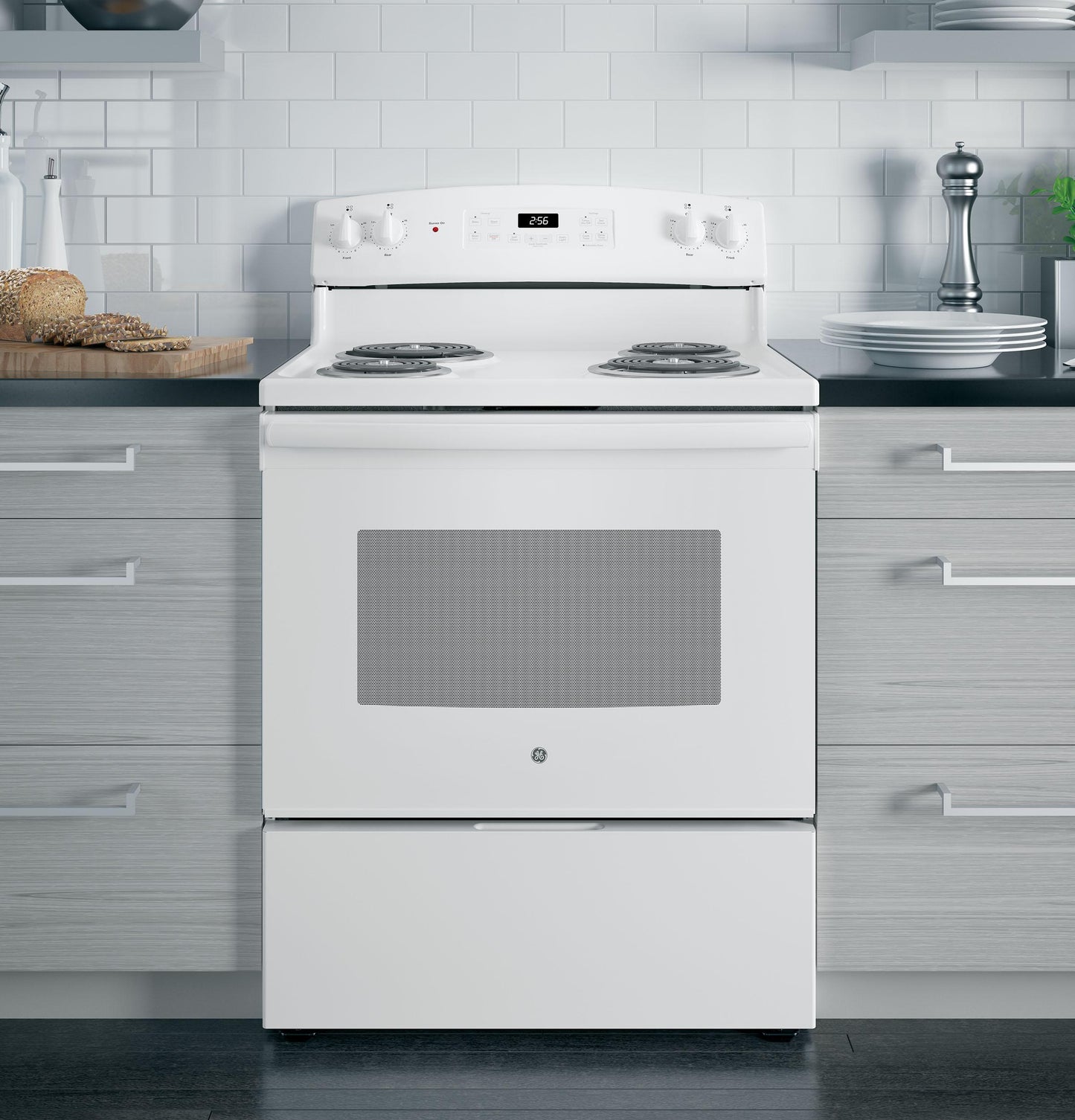 GE APPLIANCES 30" Free-Standing Self-Clean Electric Range White - JB256DMWW