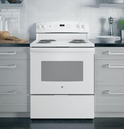 GE APPLIANCES 30" Free-Standing Self-Clean Electric Range White - JB256DMWW