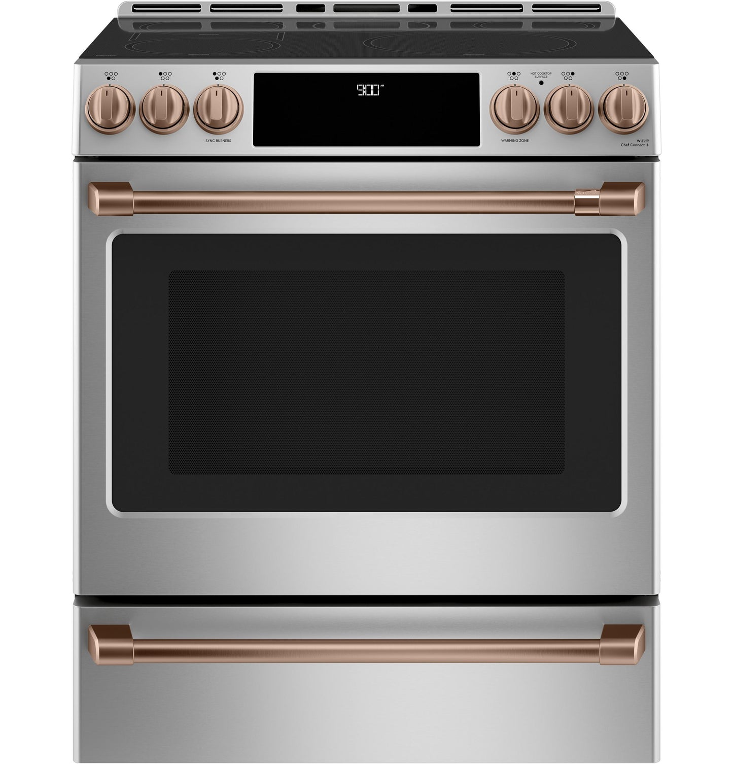 CAFE CHS900P2MS1 CAFé™ 30" Smart Slide-In, Front-Control, Induction and Convection Range with Warming Drawer in Stainless Steel - CHS900P2MS1