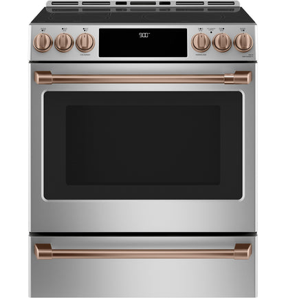 CAFE CHS900P2MS1 CAFé™ 30" Smart Slide-In, Front-Control, Induction and Convection Range with Warming Drawer in Stainless Steel - CHS900P2MS1