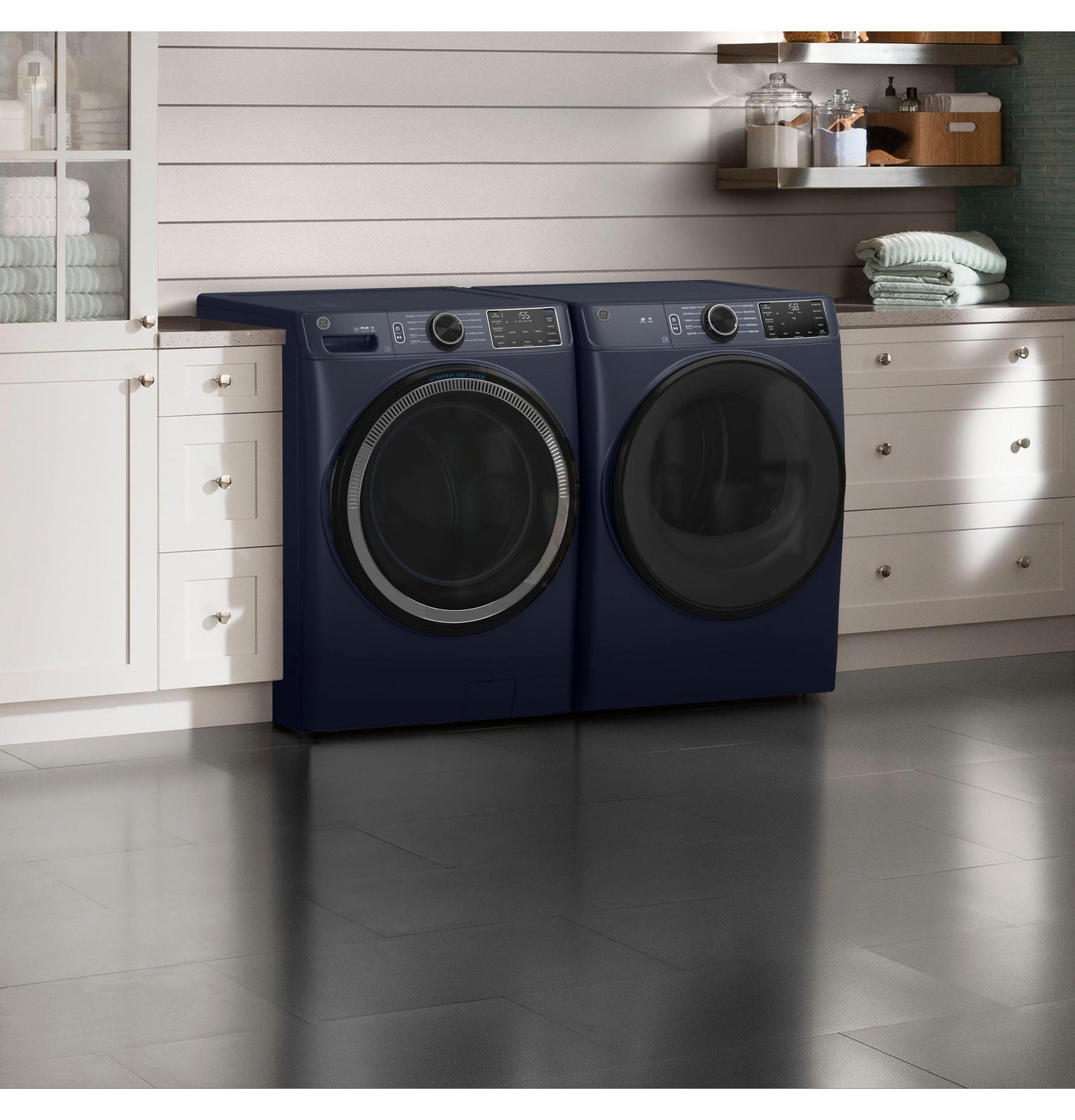 GE APPLIANCES GFW550SPRRS GE® ENERGY STAR® 4.8 cu. ft. Capacity Smart Front Load Washer with UltraFresh Vent System with OdorBlock™ and Sanitize w/Oxi Blue - GFW550SPRRS