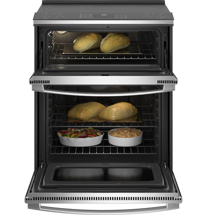 GE APPLIANCES GE Profile 30" Smart Slide-In Electric Double Oven Convection Fingerprint Resistant Range in Stainless Steel - PS960YPFS