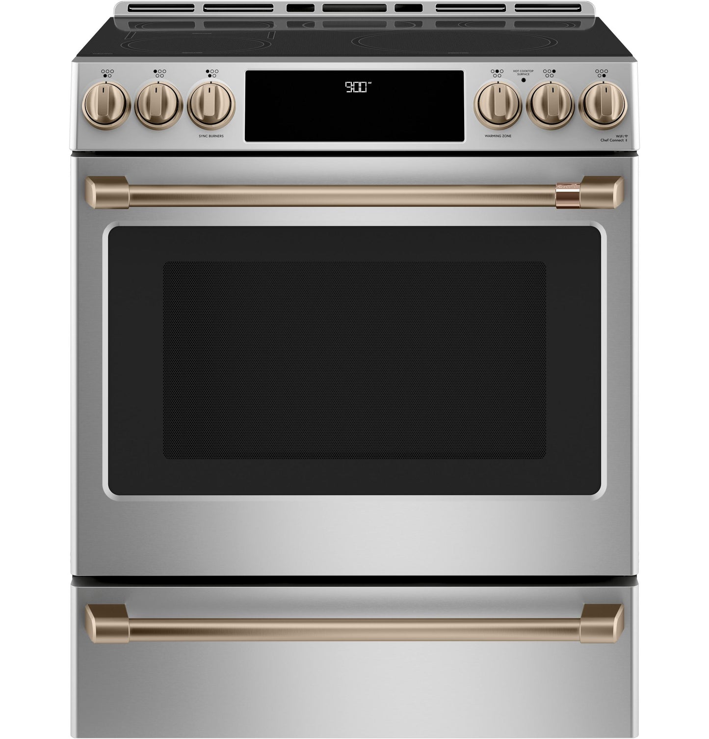 CAFE CHS900P2MS1 CAFé™ 30" Smart Slide-In, Front-Control, Induction and Convection Range with Warming Drawer in Stainless Steel - CHS900P2MS1