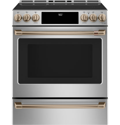 CAFE CHS900P2MS1 CAFé™ 30" Smart Slide-In, Front-Control, Induction and Convection Range with Warming Drawer in Stainless Steel - CHS900P2MS1