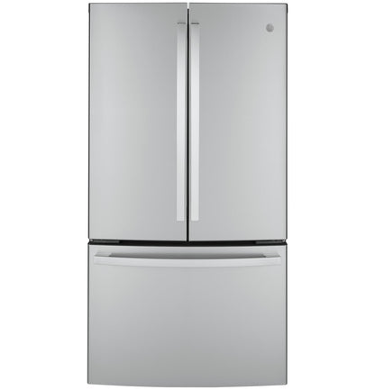 GE APPLIANCES GE 23.1 Cu. Ft. Counter-Depth Fingerprint Resistant French-Door Refrigerator in Stainless Steel - GWE23GYNFS