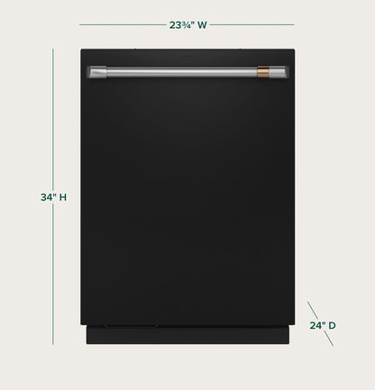CAFE  CustomFit ENERGY STAR Stainless Interior Smart Dishwasher with Ultra Wash Top Rack and Dual Convection Ultra Dry, LED Lights, 39 dBA Black - CDT888P3VD1