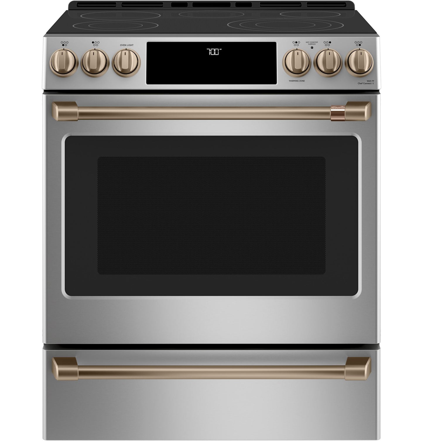 CAFE CES700P2MS1 CAFé™ 30" Smart Slide-In, Front-Control, Radiant and Convection Range in Stainless Steel - CES700P2MS1