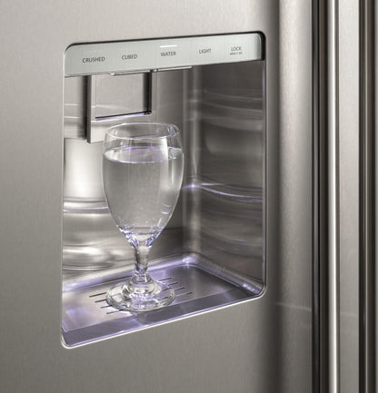 MONOGRAM Monogram 42" Built-In Side-by-Side Refrigerator with Dispenser in Stainless Steel - ZISS420DNSS