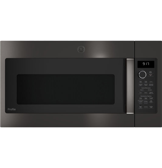 GE APPLIANCES Profile 1.7 Cu. Ft. Convection Over-the-Range Microwave Oven Black in Stainless Steel - PVM9179BRTS