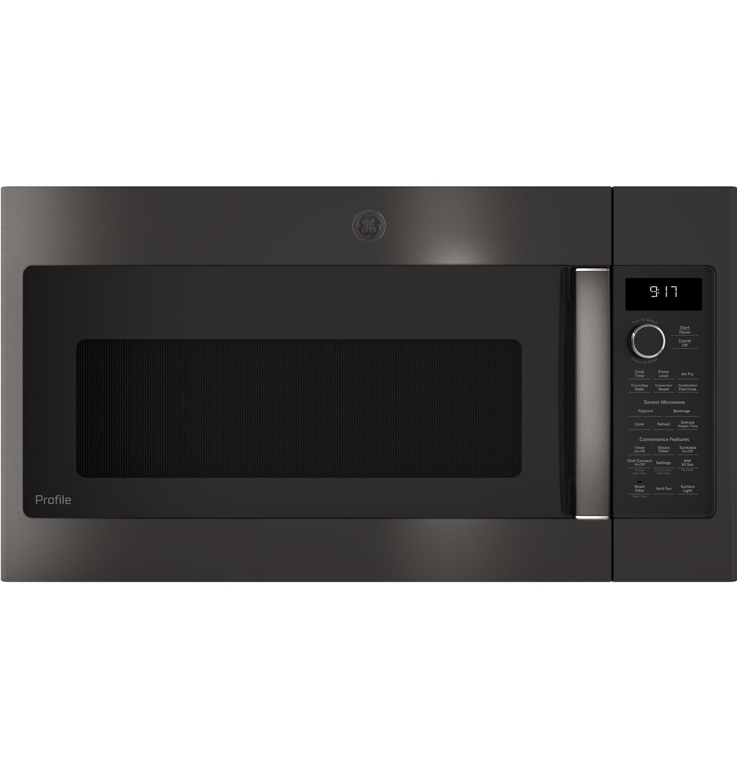 GE APPLIANCES Profile 1.7 Cu. Ft. Convection Over-the-Range Microwave Oven Black in Stainless Steel - PVM9179BRTS