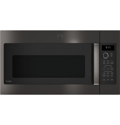 GE APPLIANCES Profile 1.7 Cu. Ft. Convection Over-the-Range Microwave Oven Black in Stainless Steel - PVM9179BRTS