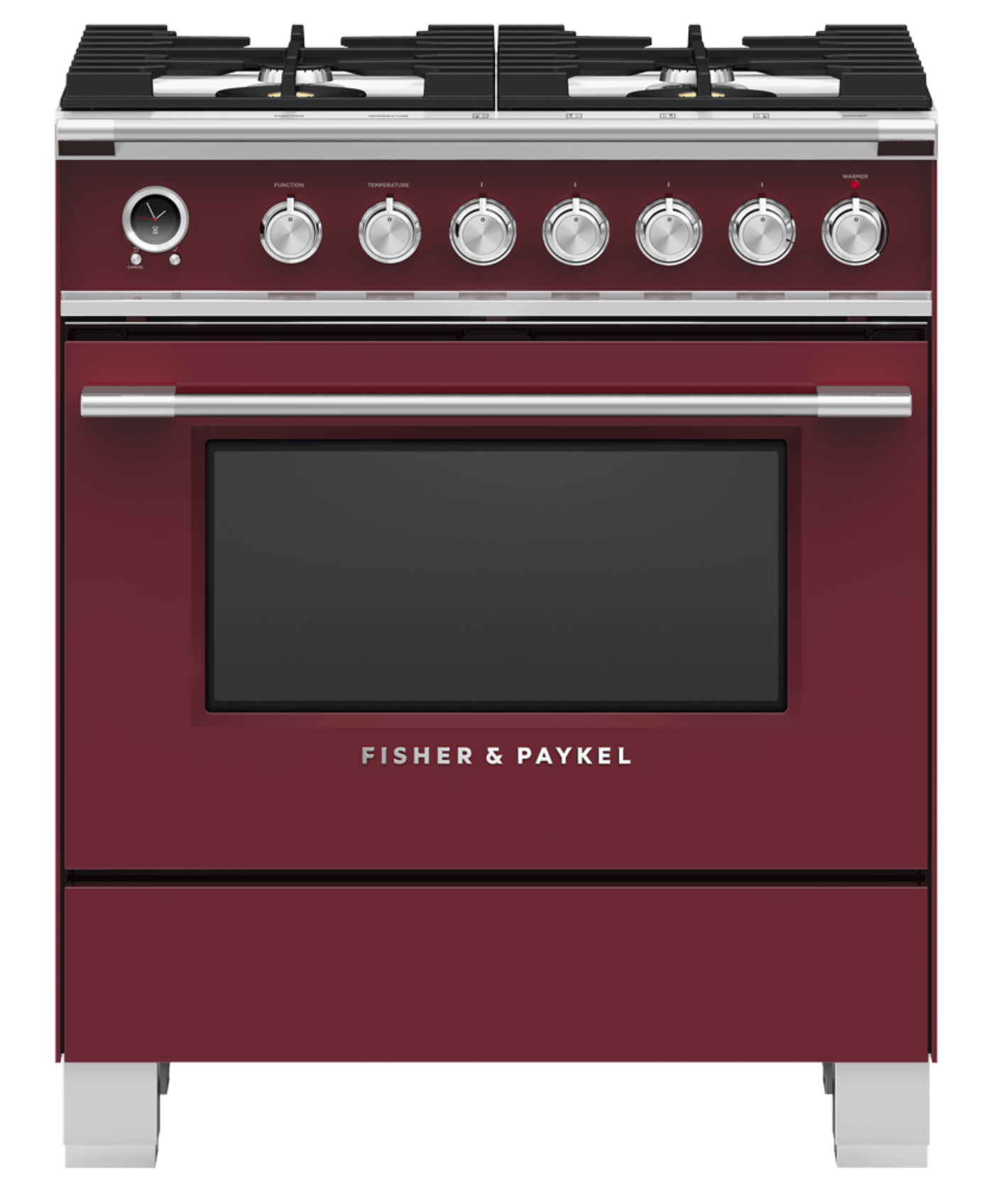 FISHER & PAYKEL OR30SCG6R1 30" Series 9 Classic 4 Burner Dual Fuel Self-Cleaning Range Red - OR30SCG6R1