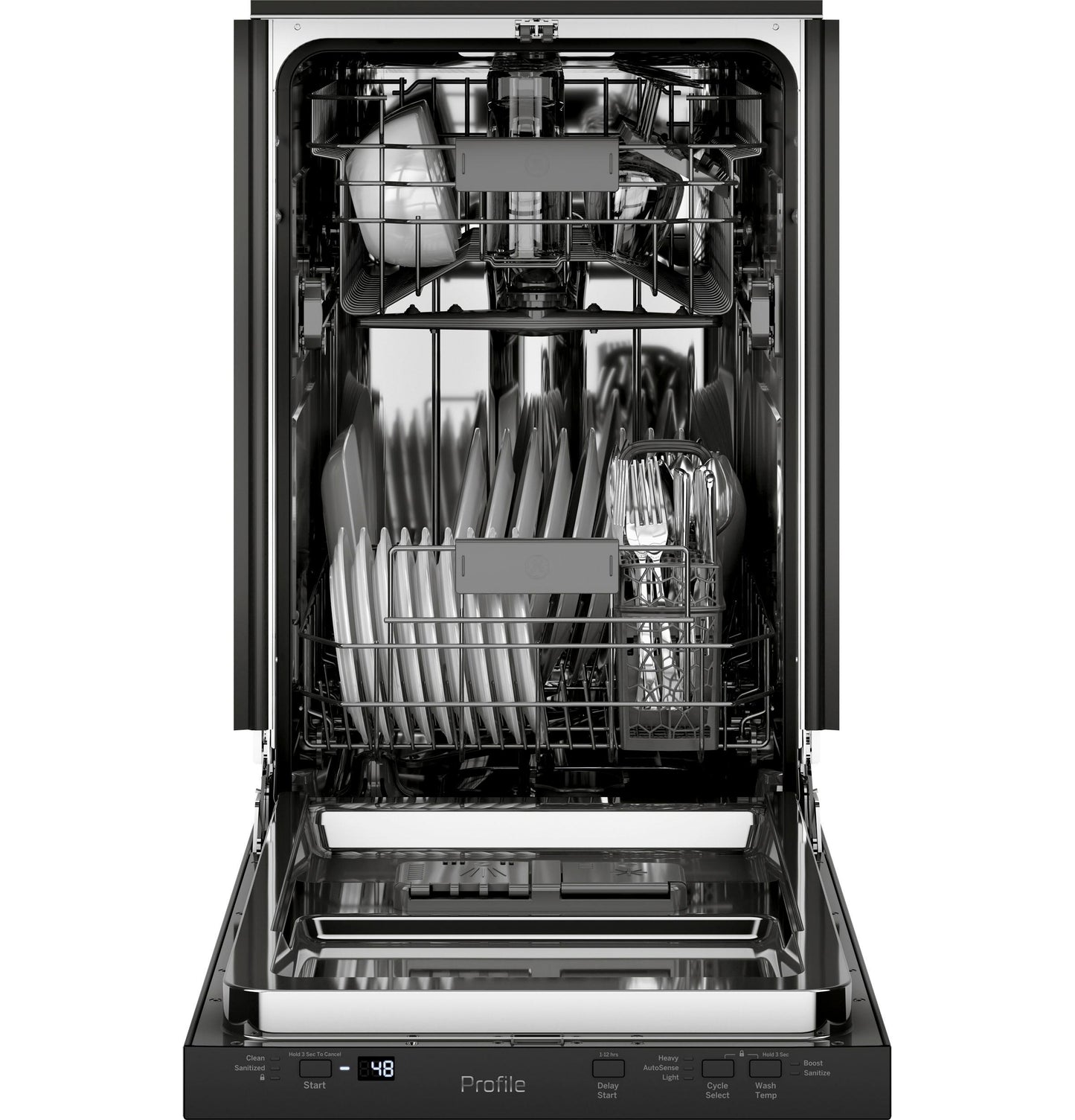 GE APPLIANCES GE Profile 18" ADA Compliant in Stainless Steel Interior Dishwasher with Sanitize Cycle Black - PDT145SGLBB