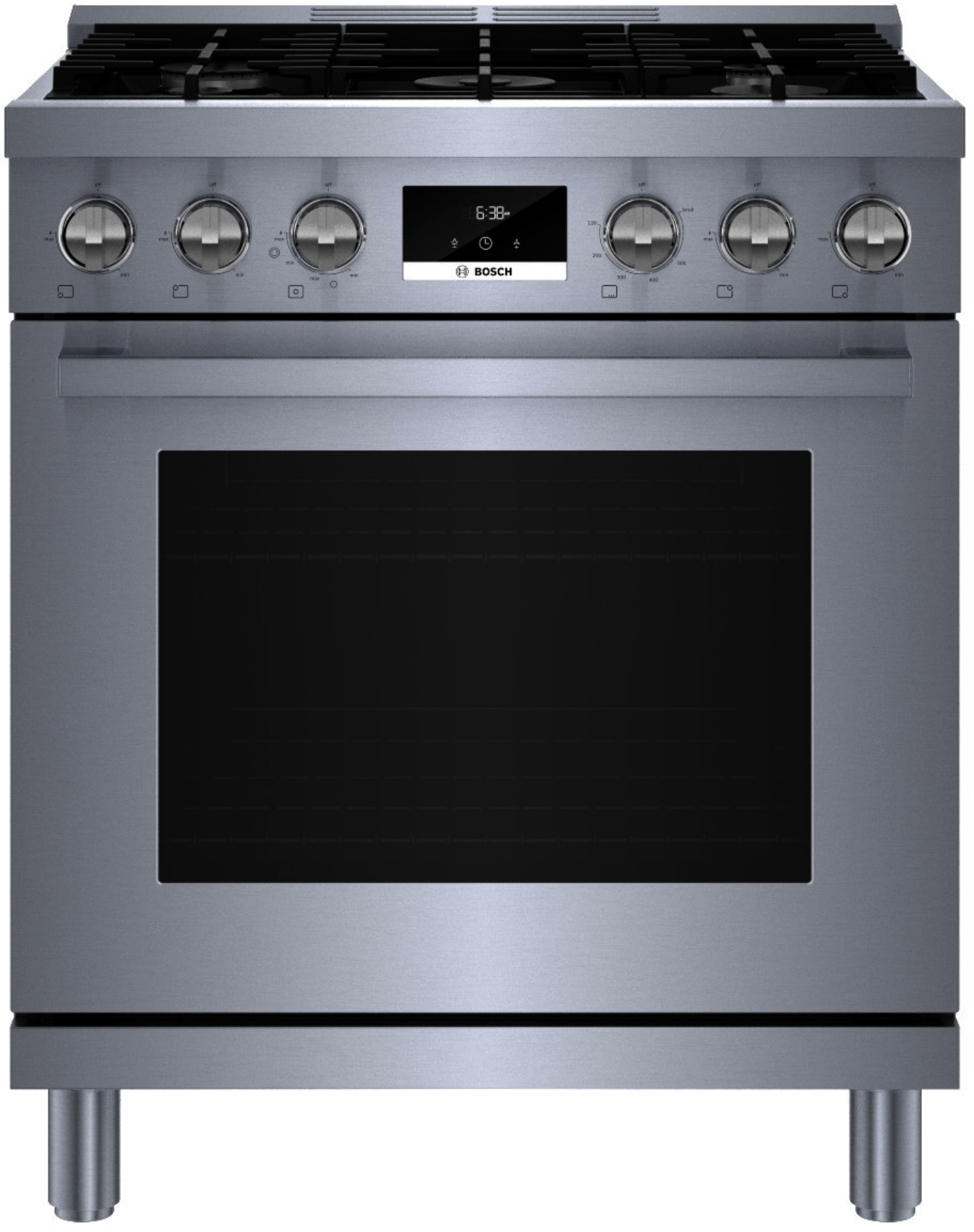 BOSCH HDS8055U 800 Series, Dual fuel freestanding range, 30'' in Stainless Steel - HDS8055U