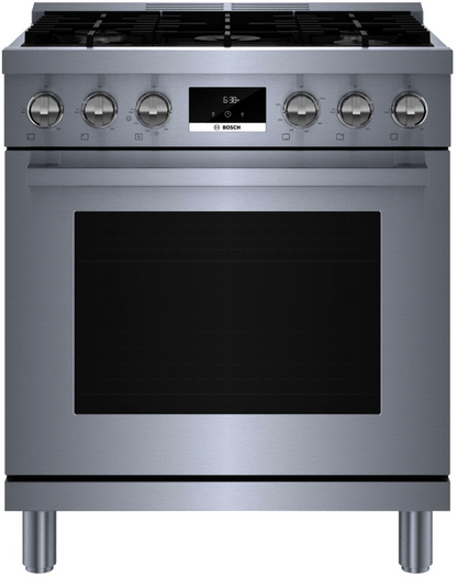 BOSCH HDS8055U 800 Series, Dual fuel freestanding range, 30'' in Stainless Steel - HDS8055U